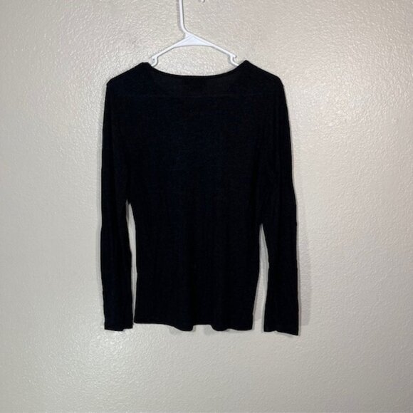 Saint James Top Womens 8 Dark Gray Long Sleeve Shirt Viscose Wool - Picture 6 of 6